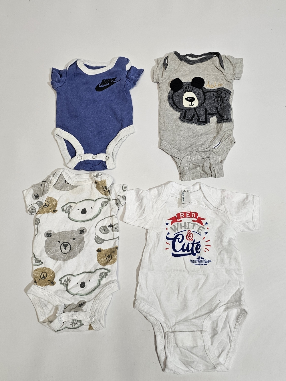 Newborn 15 Piece Bundle Body Suit Footed Pajamas Nike - Picture 6 of 11